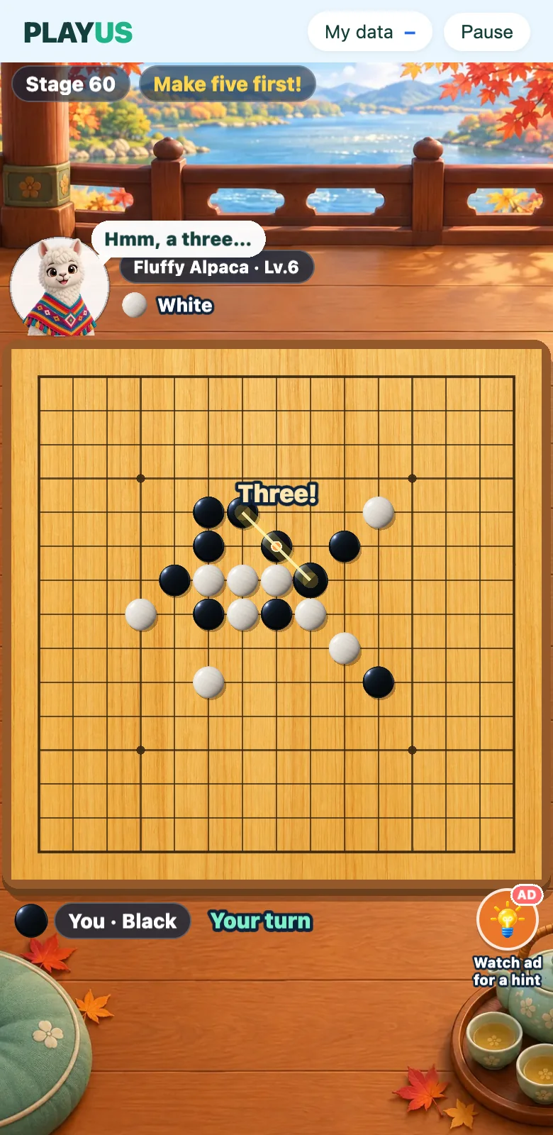 Tangkapan layar Gomoku 1